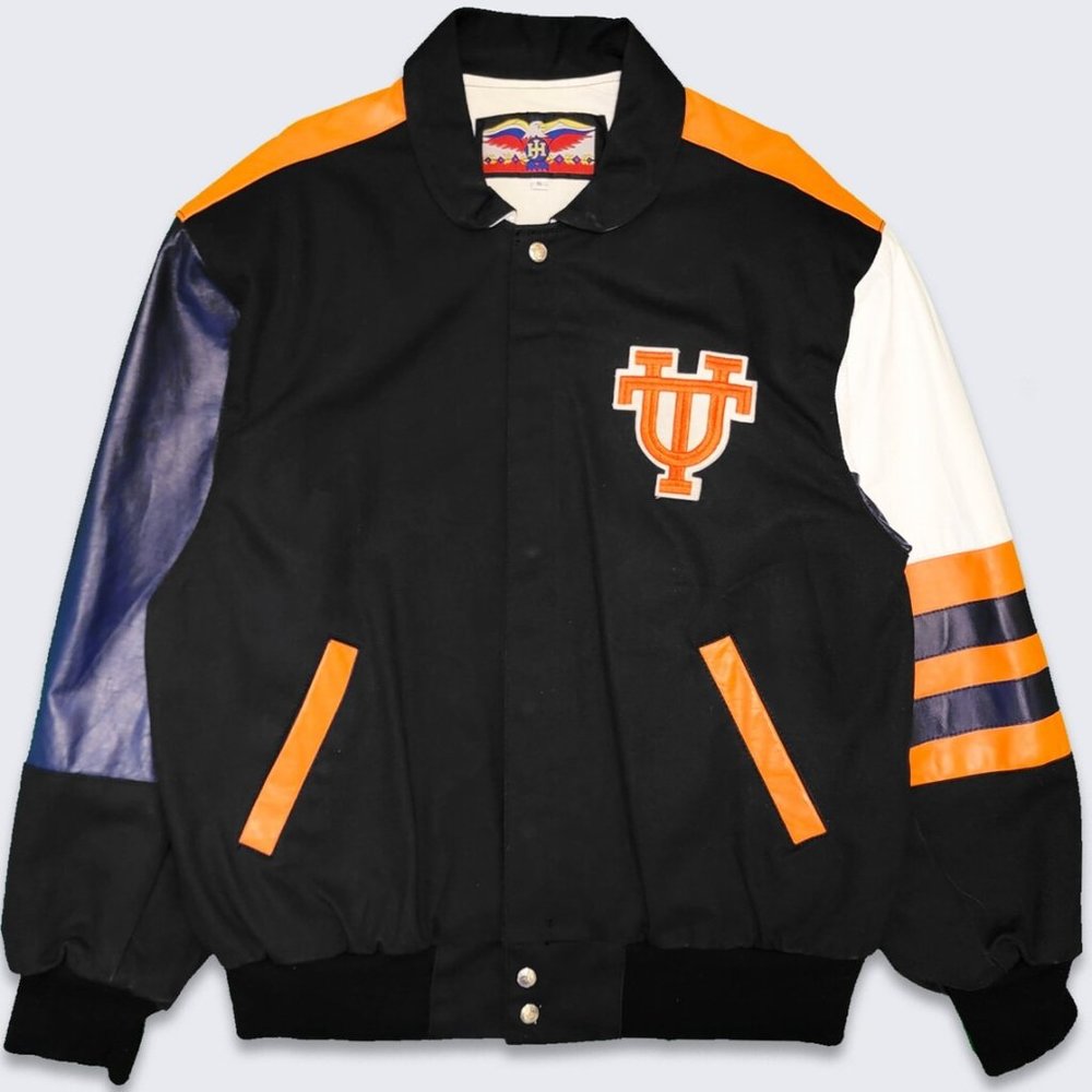 Tennessee Volunteers Vintage Jeff Hamilton Varsity Jacket - UT - Leather Sleeves